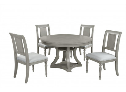 Ensemble de fauteuils de table ronde à manger 4x Ensemble de salle à manger Table à manger Suite de luxe en bois