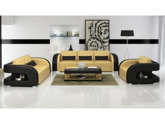 Ensemble de canapés 3+2+1 Canapé en cuir Canapé canapé Sofas de designer Paysage vivant Bergamo