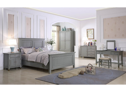 Chambre Tables de chevet 3 pièces Ensemble Design Lit de luxe Bois Lit double Nouveaux meubles