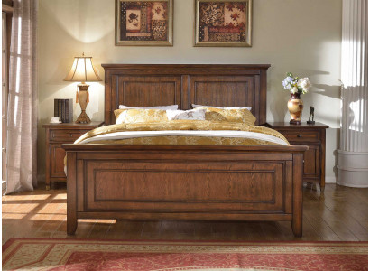 Lit Lit double Lit 2x Tables de chevet Bois Design Lits Chambre à coucher Ensemble de 3 pièces