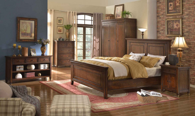 Lit + 2x table de chevet 3 pièces. Ensemble de chambre Designer Luxe