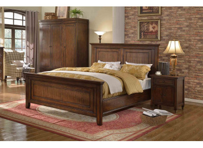 Chambre 3 pièces Tables de chevet Ensemble Conception Lit de luxe Lit en bois Lit double neuf