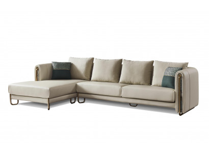 Canapé Canapé Suite Rembourrage paysage de vie Design Canapé d'angle Cuir Forme L