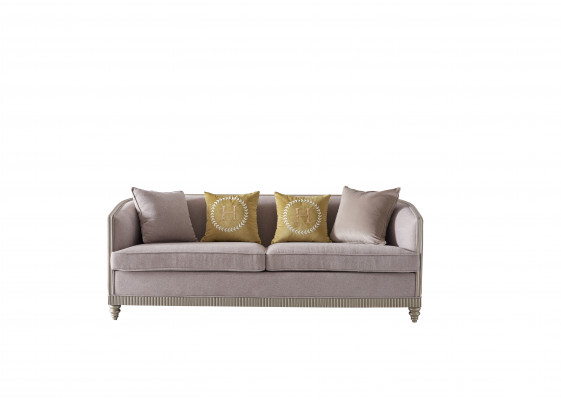 Mobilier de style italien - Canapé trois places en tissu de bois textile