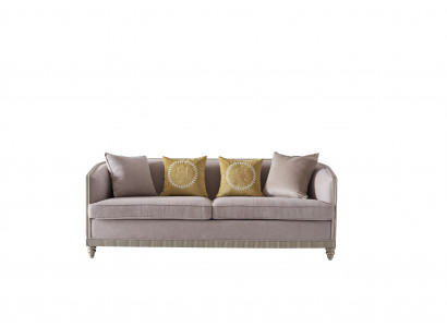 Mobilier de style italien - Canapé trois places en tissu de bois textile