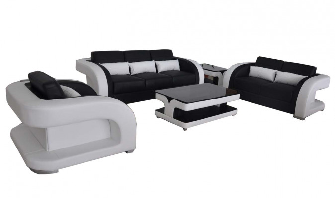 XXL Canapé en Cuir Salon Paysage Suite Design Ensemble de Canapés Modernes 3+2+1 neuf