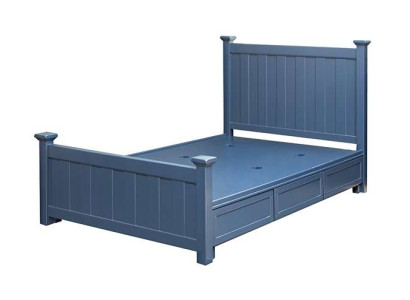 Lit double classique Lits en bois Lit style maison de campagne Bois massif