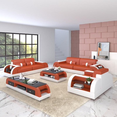 Sofa Canapé Suite Ensemble de 3+3 places Canapés en cuir Tissu d'ameublement Trois places neuf