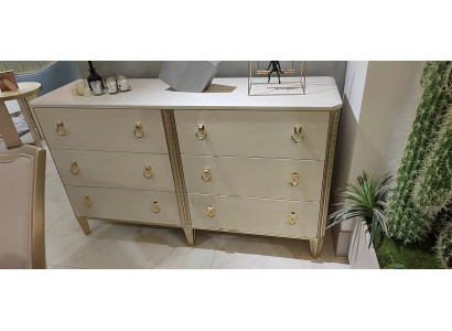 Commode 160 cm Commode Mobilier de chambre Pieds en bois Multifonctionnel Moderne