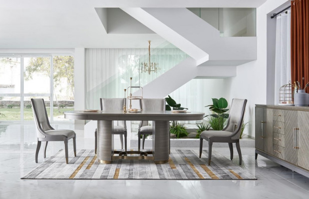 Salle à manger Table Designer Meubles de luxe en bois Tables 221x95cm Salon