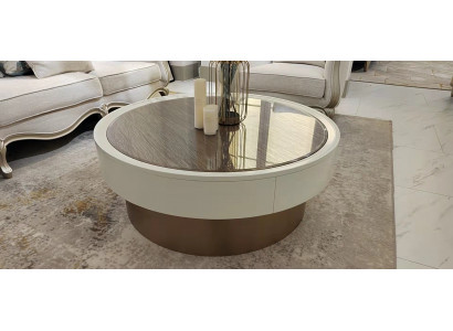 Design Métal Bois Or Canapé Tables de Salon Table Basse Ronde Table d'Appoint