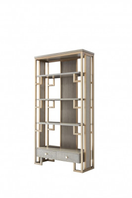 Vitrine en acier inoxydable de luxe Armoire en bois Designer Présentoirs Étagères Armoires