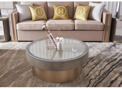 Table basse design ronde en verre Table ronde Tables d'appoint Canapé rond