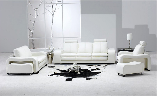 Canapé en cuir Canapé Canapé paysage vivant 3 + 2 + 1 Fauteuil Suite Design Moderne Canapé A1112