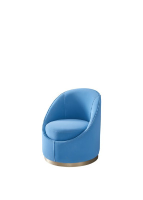 Fauteuil de club rembourré en tissu Design Hotel Lounge Blue Living Room