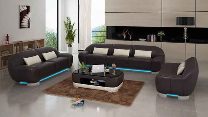 Canapé en cuir canapé ensemble canapé d'angle suite d'angle design décor canapé moderne