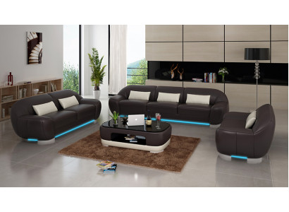Canapé en cuir canapé ensemble canapé d'angle suite d'angle design décor canapé moderne