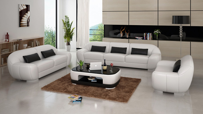 Canapé en cuir canapé ensemble canapé d'angle suite d'angle design décor canapé moderne