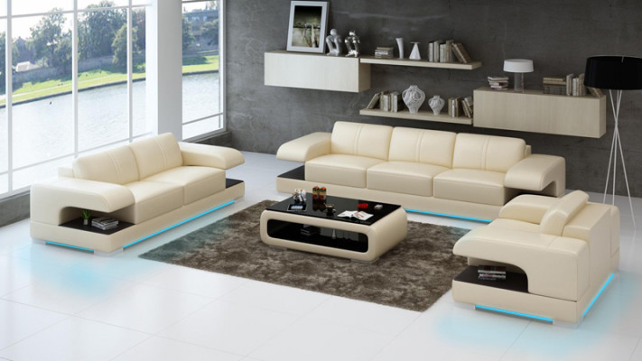 Canapé en cuir canapé Canapé Suite Design Moderne Ensemble de canapés 3+2+1 G8028D