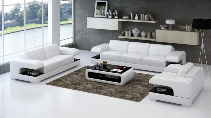 Canapé en cuir canapé Canapé Suite Design Moderne Ensemble de canapés 3+2+1 G8028D