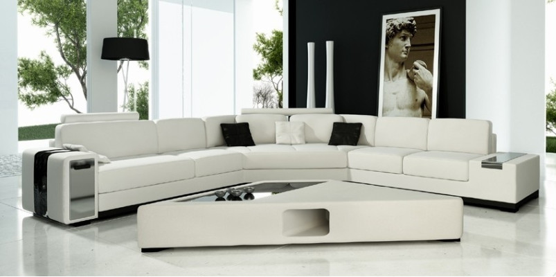 Canapé en cuir Canapé d'angle Canapé avec USB Rembourrage Designer Suite d'angle Paysage vivant LimaS