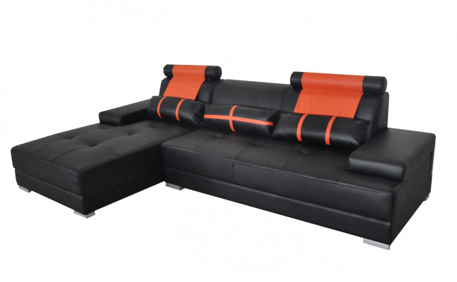 Conception cuir Rembourrage XXL Place Salon Canapé Canapé d'angle Designer