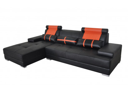 Conception cuir Rembourrage XXL Place Salon Canapé Canapé d'angle Designer