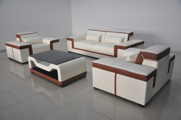 Canapé avec port USB revêtement cuir canapé siège complet ensemble moderne 3+2+1 places