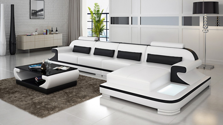 Canapé en cuir Canapé Canapé d'angle Canapé d'angle Suite d'angle Design Canapé moderne G8021C