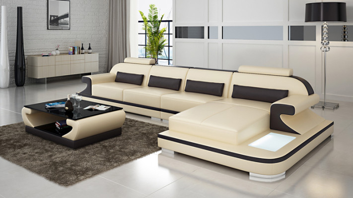 Canapé en cuir Canapé Canapé d'angle Canapé d'angle Suite d'angle Design Canapé moderne G8021C