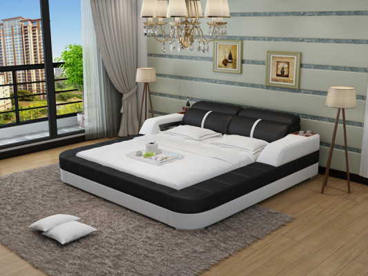 Design de lit en cuir de luxe Lits rembourrés Double Moderne Mariage 140/160/180 LB8823