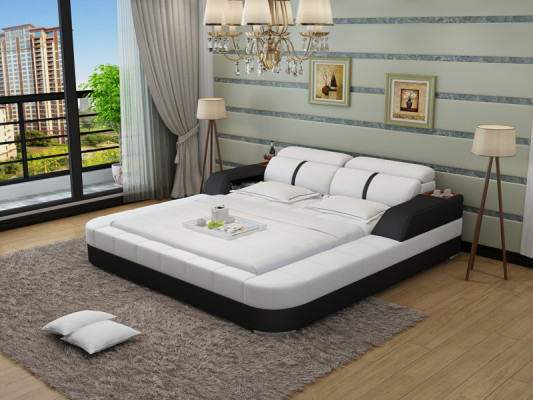 Design de lit en cuir de luxe Lits rembourrés Double Moderne Mariage 140/160/180 LB8823