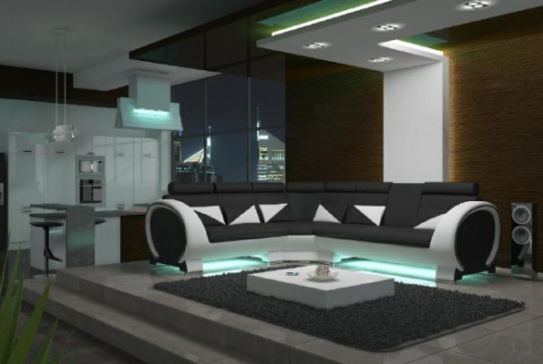 Canapé d'angle Canapé d'angle DESIGN * Choix de couleur * CANAPÉ Cuir COUCH CUIR CANAPÉ EN CUIR ENSEMBLE EN CUIR