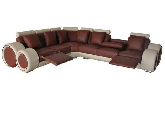 Canapé en cuir Canapé Canapé en coin Canapé d'angle Suite d'angle Design Canapé moderne A1163