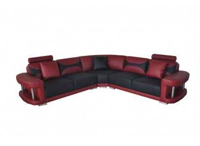 Cuir Moderne XXL Canapé Canapé en cuir Canapé Ensemble de canapés Canapé en L-shape avec USB