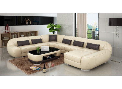 Canapé d'angle en forme de U élégant. Design moderne pour un confort maximal pour votre salon.