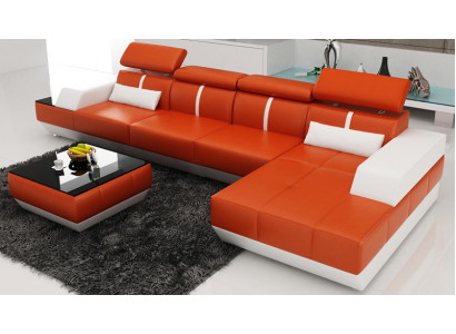 Canapé en cuir L-shape Canapé Canapé Living Paysage Canapé d'angle Suite Design Canapé moderne K5015B