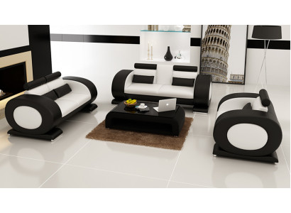 Canapé en cuir Canapé Paysage de vie 3+2+1 Siège Suite Design Moderne