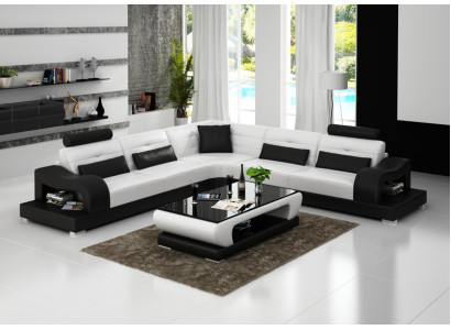 Canapé en cuir canapé salon paysage décor coin canapé design moderne suite