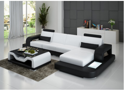 Canapé en cuir Canapé Salon en cuir Canapé d'angle Suite d'angle Design Moderne Canapé G8007C