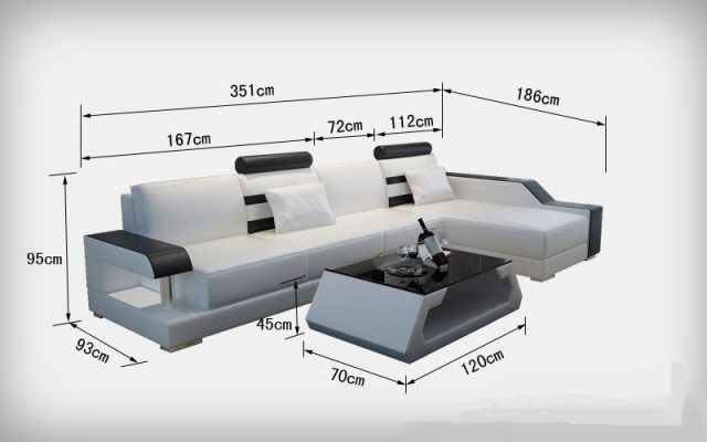 Canapé en cuir fait sur mesure Canapé Living paysage Canapé d'angle Suite Canapé design USB nouveau