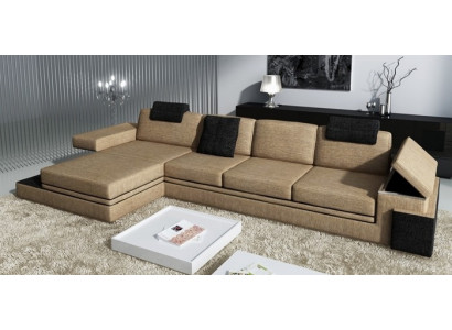 Conception de salon moderne Canapé Tissu Canapé Tissu Upholstery Coin Suite LED + USB