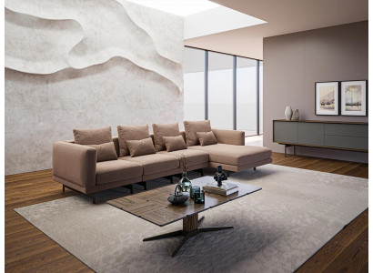 Meubles rembourrés beige de luxe Ensemble d'angle Canapé d'angle en L Mobilier design