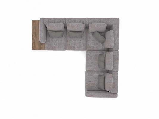 Canapé canapé en forme de L Gris Designer Canapé d'angle Tissu Luxe Mobilier de salon