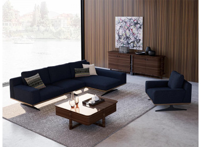 Mobilier de salon design bleu moderne Canapé Rembourré textile de luxe