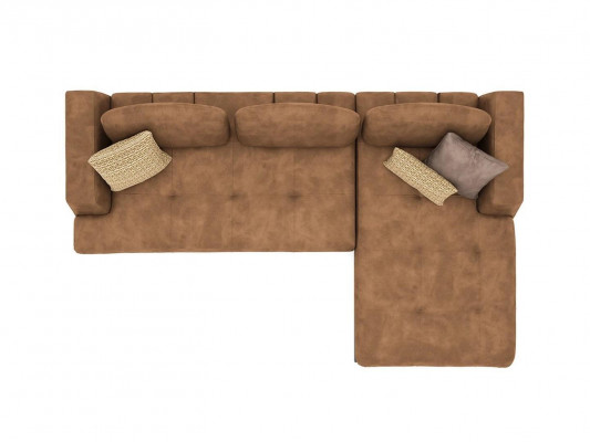 Canapé d'angle en forme de L Relax Salon Marron Canapé en cuir Mobilier rembourré Canapé d'angle