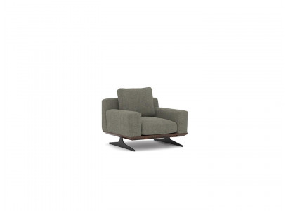 Chaise longue de designer de luxe, chaise rembourrée moderne en tissu gris pour mobilier nouvel