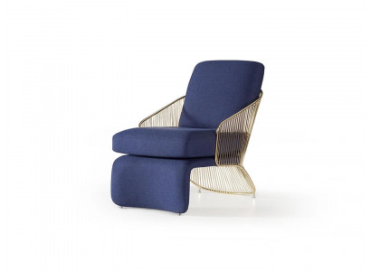 Siège bleu Mobilier Fauteuil de luxe Ameublement Salon Designer Meubles rembourrés