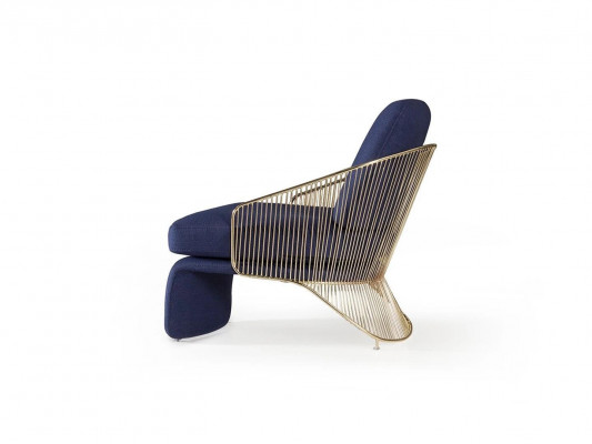 Siège bleu Mobilier Fauteuil de luxe Ameublement Salon Designer Meubles rembourrés