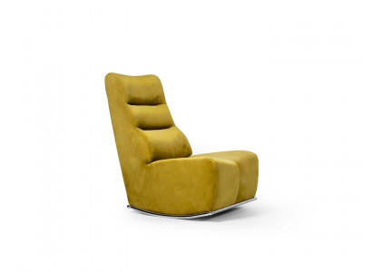 Salle de séjour Fauteuil jaune Siège Mobilier neuf Ameublement Siège de designer Textile